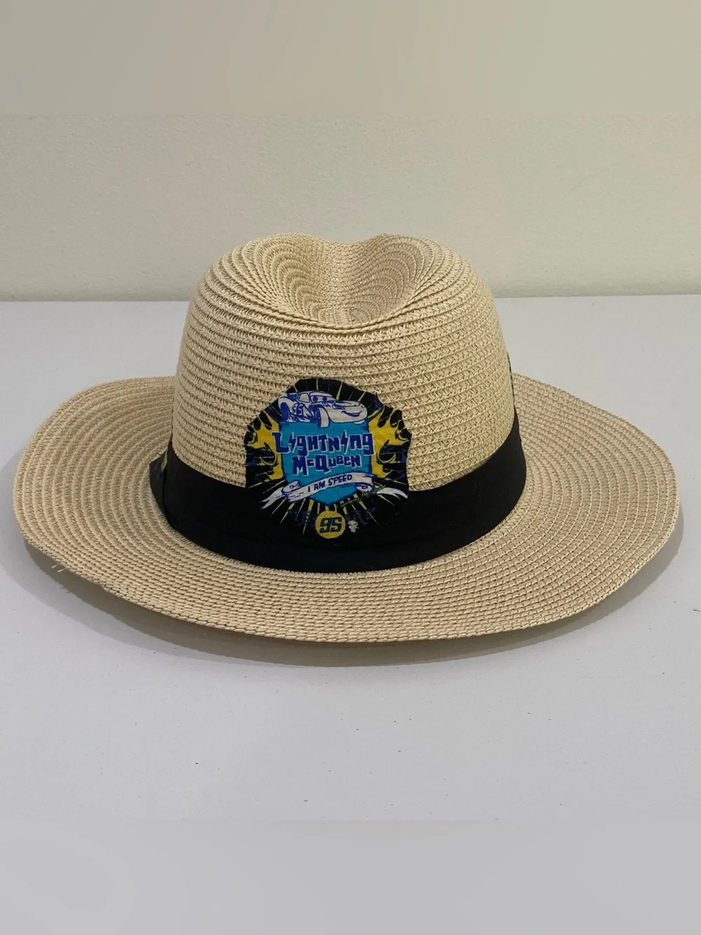 Disney Pixar Cars Lightning McQueen Kids Straw Fedora Beach Hat Handmade